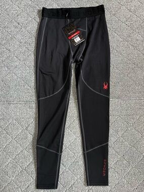 Spyder Active ProWeb Stretch Baselayer Pants Mens Size Medium Black New